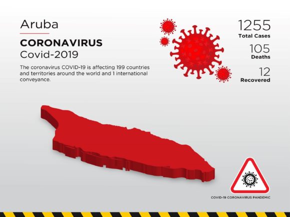 Aruba Affected Country 3D Map: A Clear Visual Tool for Global Health Communication