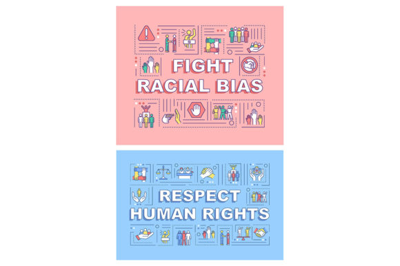 Fight Racial Bias Word Concepts Banner: A Visual Tool for Social Awareness and Change