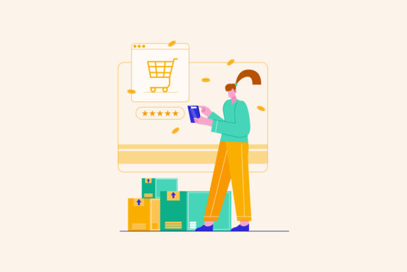 Women Shopping Online Via Apps Vector: Designing for Modern Commerce